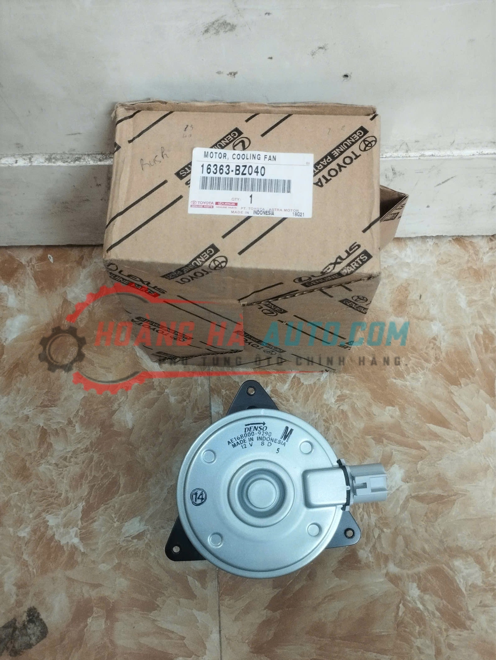 Mô tơ quạt két nước Toyota Rush Xịn Chính Hãng 16363-BZ040 , 16363BZ040