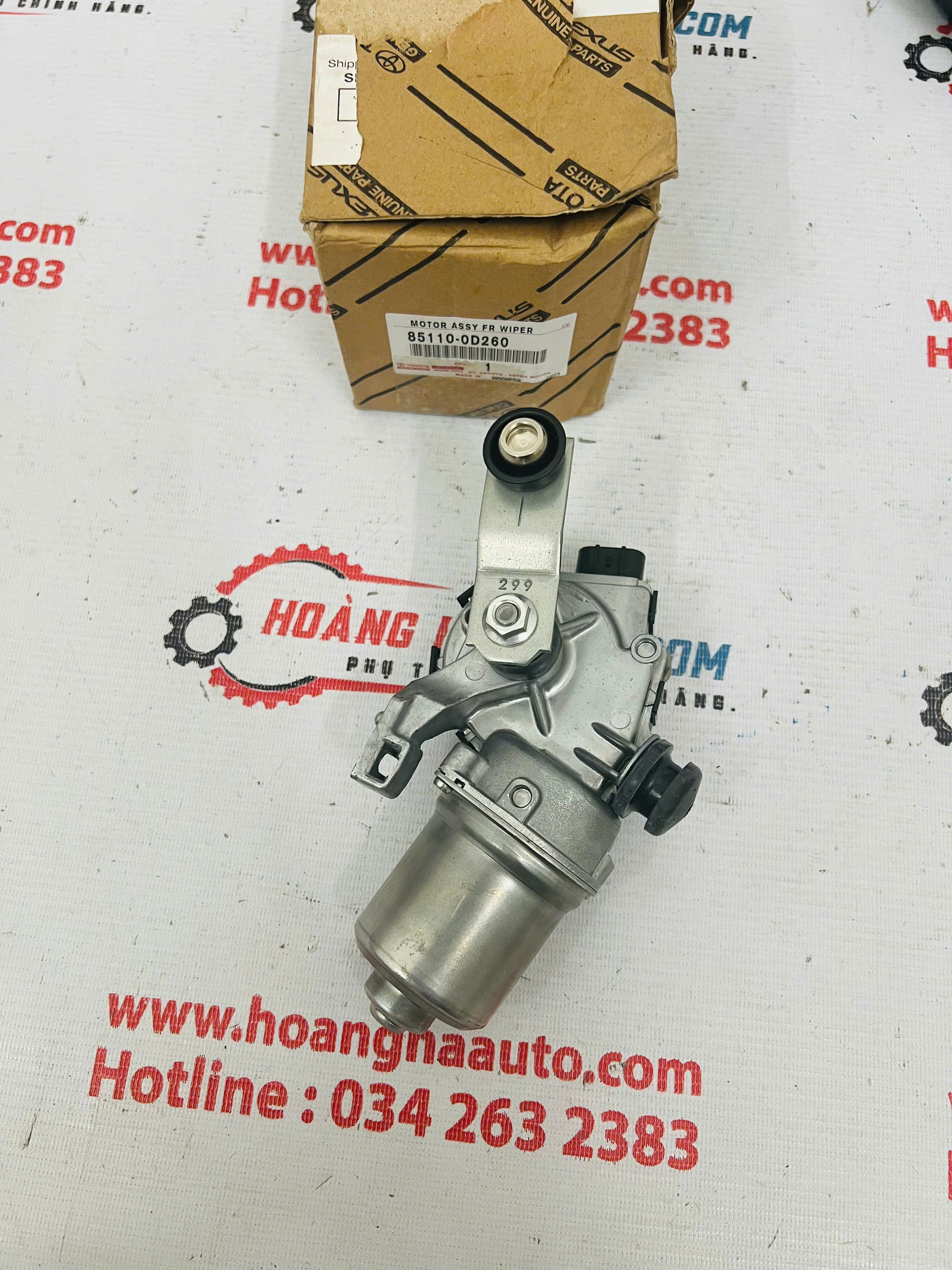 Moto dằng gạt mưa trước Toyota Vios 2008-2015 Xịn Chính Hãng | 85110-0D260 851100D260